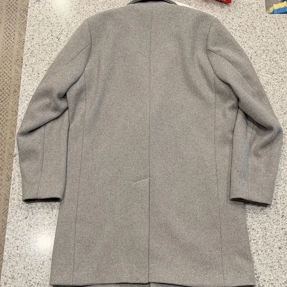 Hollister Light Gray Men's Single-Breasted Overcoat XL Wool Blend